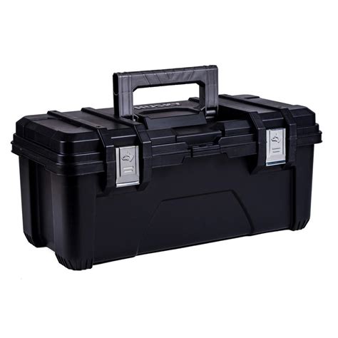 husky plastic portable tool box with metal latches in black|husky 60 inch tool box.